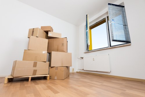 Office relocation equipment being loaded in Merton