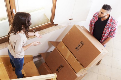 Loading household boxes and furniture for a Merton move