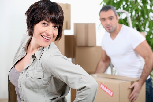Packed boxes and furniture ready for local removals